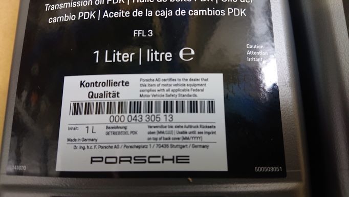 ポルシェ純正 トランスミッションオイル 3本 PDK FFL3 品番