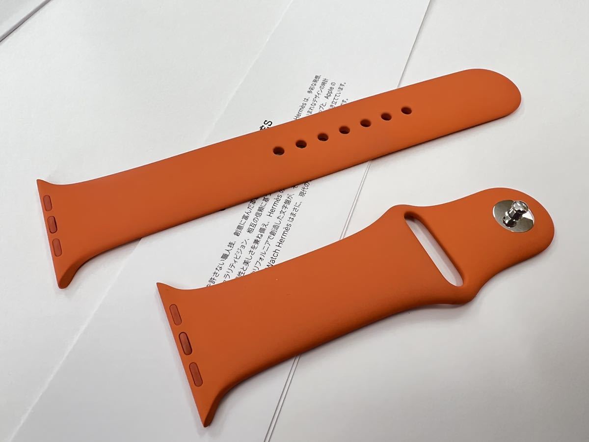 ☆即決 美品 Apple Watch HERMES 限定 オレンジ スポーツバンド 45mm