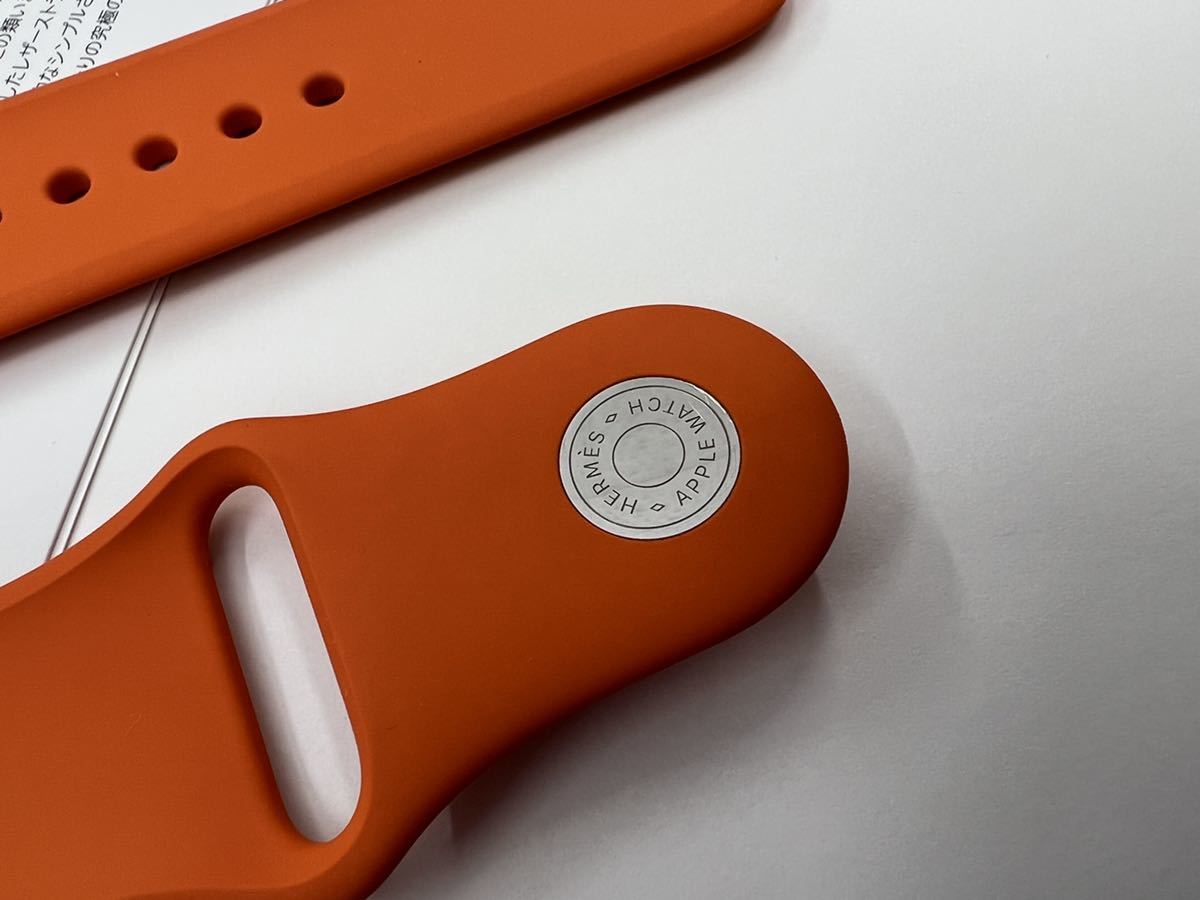 ☆即決 美品 Apple Watch HERMES 限定 オレンジ スポーツバンド 45mm