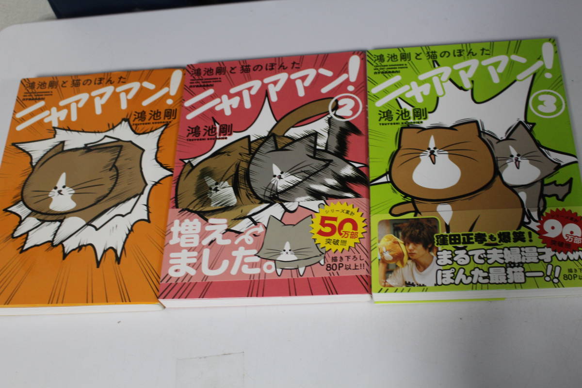 鴻池剛と猫のぽんた ニャアアアン 1 3巻 鴻池剛 2巻と3巻帯付 全巻セット 売買されたオークション情報 Yahooの商品情報をアーカイブ公開 オークファン Aucfan Com