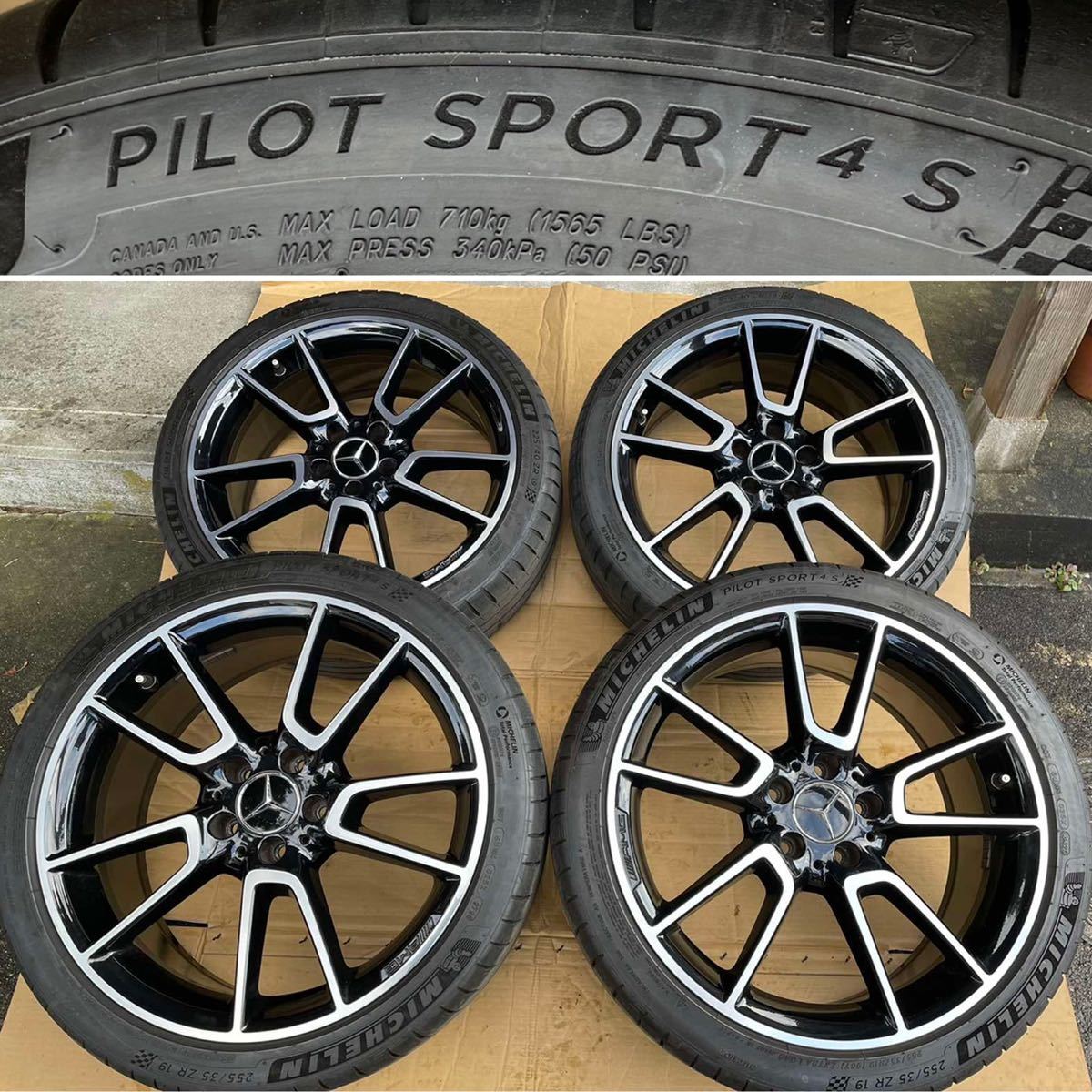 ベンツW205 C300 C43 AMG純正 19インチホイール4本セット2020年式