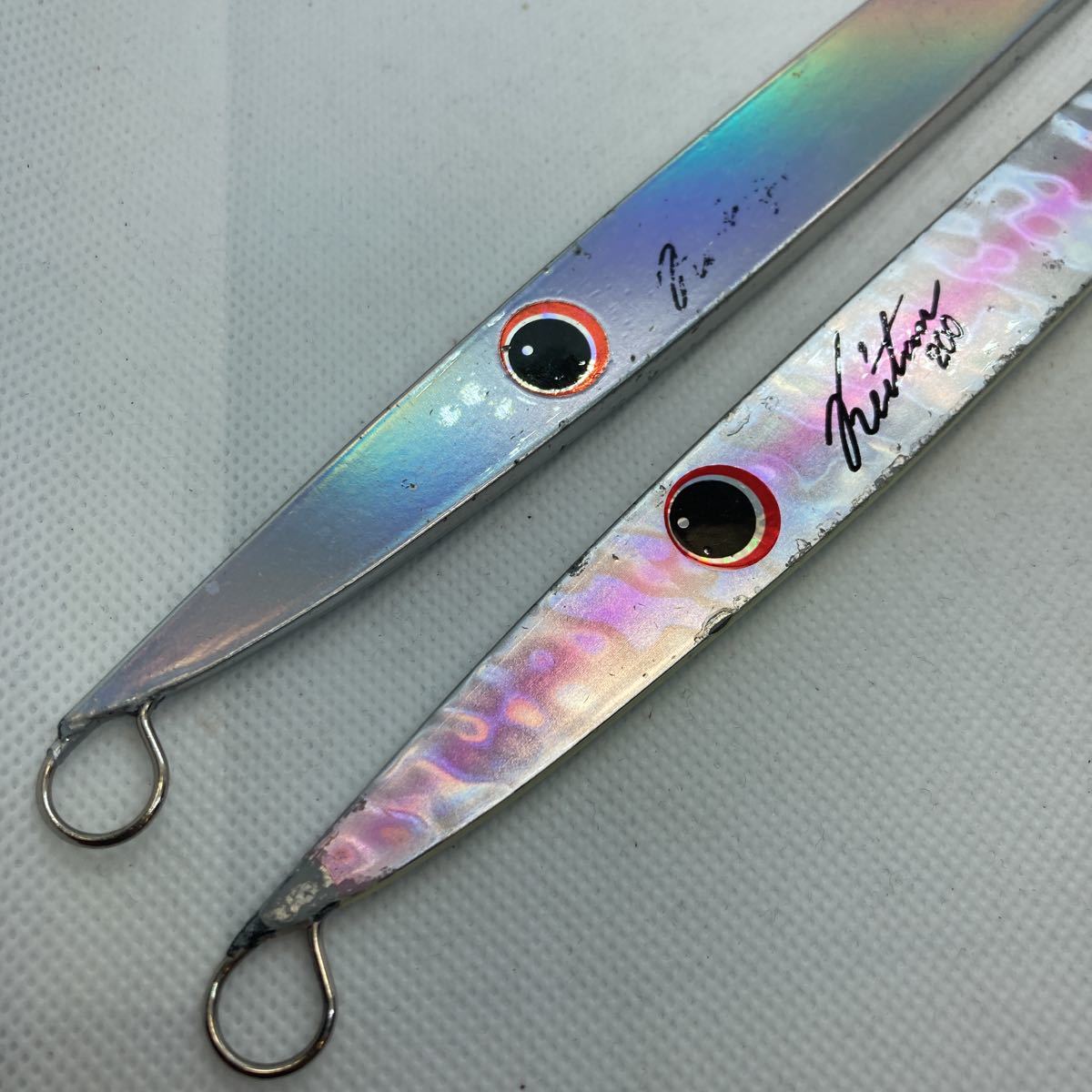 ★美品 送料無料★④ ホッツ ケイタンジグ 200g 2個セット HOTS KEITAN JIG ヒラマサ ブリ カンパチ ジギング グロー シルバー トンジギ
