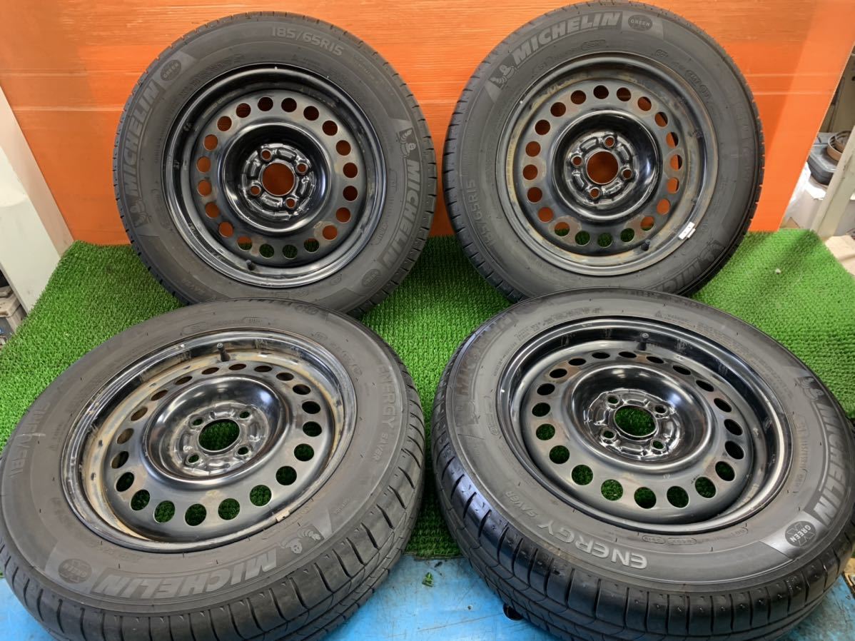 3b-158) 185/65R15 MICHELIN Energy Saver plus 2019年 8分山 日産純正 ノート