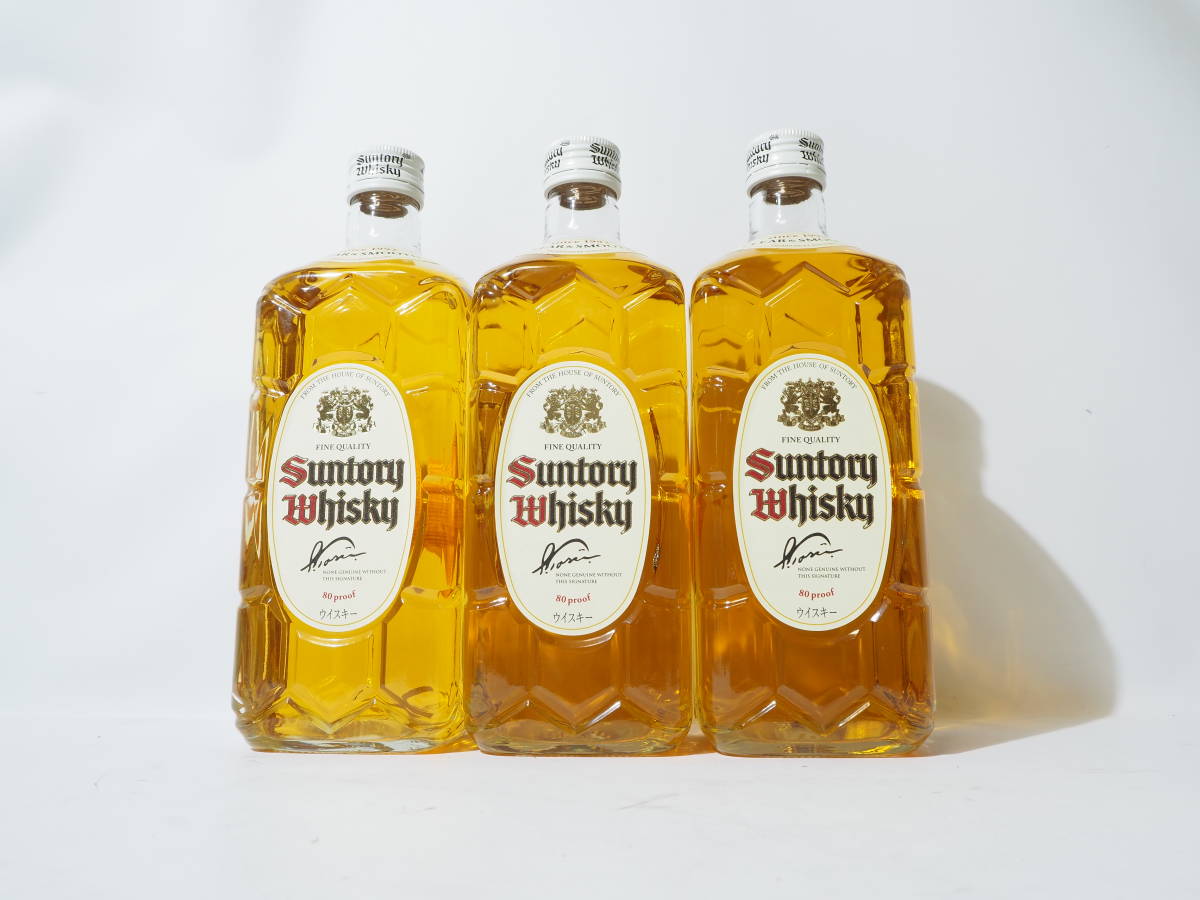廃販 3本！ レア サントリー 白角 ウイスキー SUNTORY 700ml(日本  