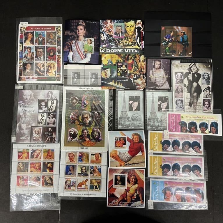 【売約】外国切手 有名俳優・歌手 女性 芸能人シリーズ切手シート未使用  8種 304s2)未使用 外国人 外人 有名 タレント 歌手 俳優 切手 海外切手