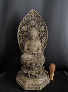 高40cm 井波彫刻 一刀彫り 時代彫刻 仏教工芸品 香樟材 木彫仏教 精密