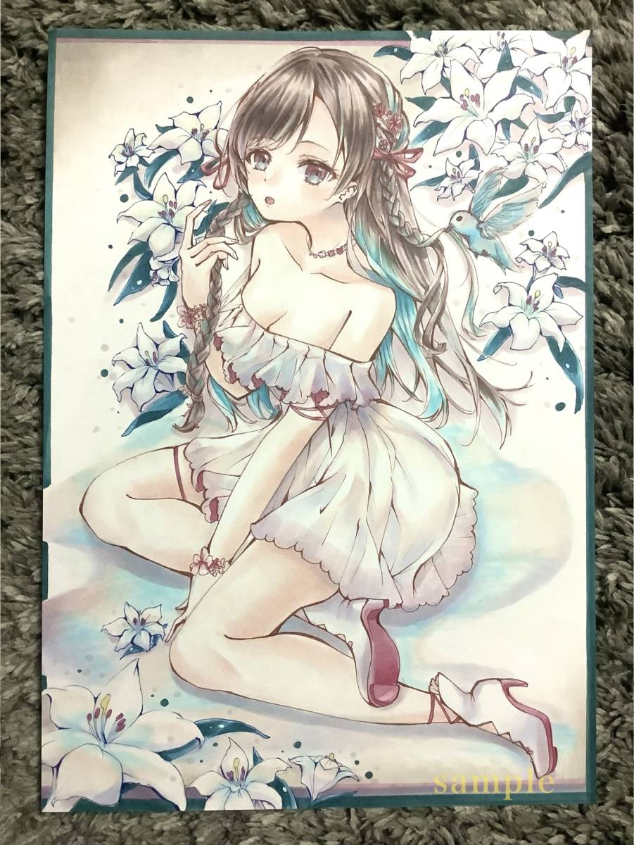 オリジナル 手書きイラスト 原画 創作 白ワンピ 茶髪 三つ編み 百合 インナーカラー 女の子 コピック 匿名配送 手描きイラスト 売買されたオークション情報 Yahooの商品情報をアーカイブ公開 オークファン Aucfan Com