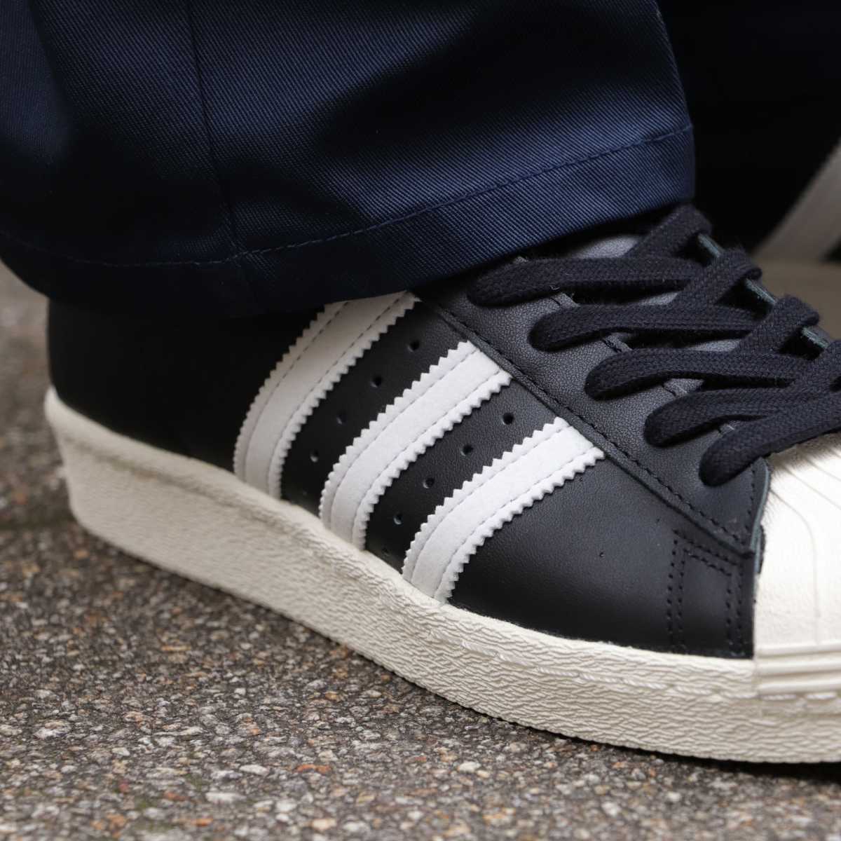 貴重! 24.0cm adidas SUPERSTAR 80s 新品未使用 スーパースター SS 黒 