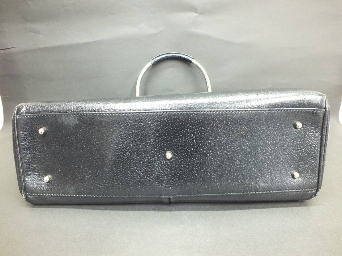 〇GUCCI グッチ 002 3754 0313 ブラック/黒 レザー シルバー金具
