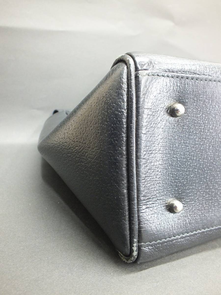 〇GUCCI グッチ 002 3754 0313 ブラック/黒 レザー シルバー金具
