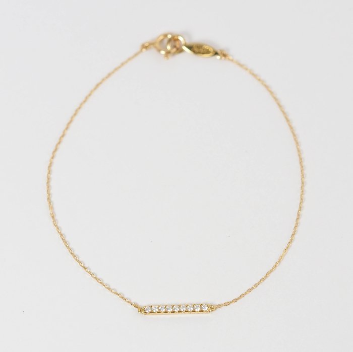 現行品 AHKAH アーカー K18イエローゴールド ダイヤ0.05ct ティナ