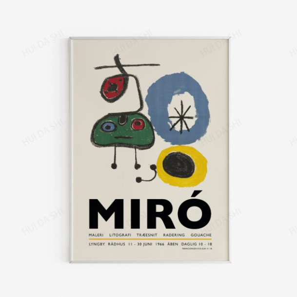 【最安保証】C1317 Joan Miro ジョアン・ミロ キャンバスアートポスター 50×70cm プリント 海外製 枠なし インテリア 雑貨 A