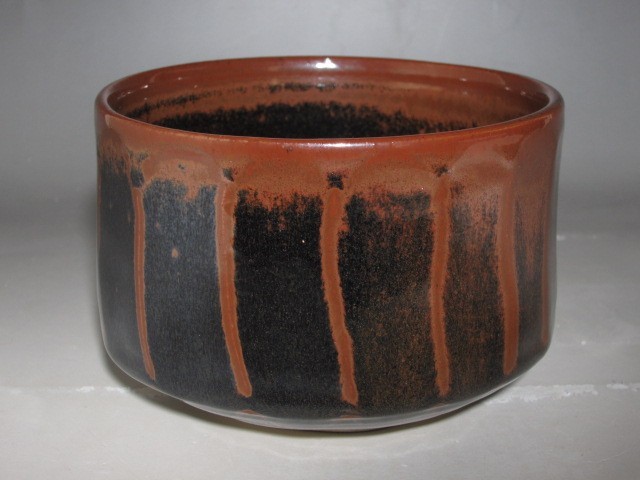 慶應◇人間国宝【清水卯一】作 柿天目釉茶碗 共箱付 工芸品 陶芸
