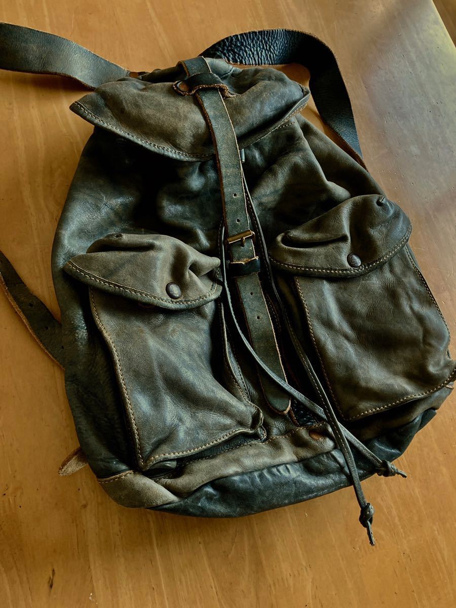 RRL インディゴレザーリュック 1シーズン限定のディストレストモデル