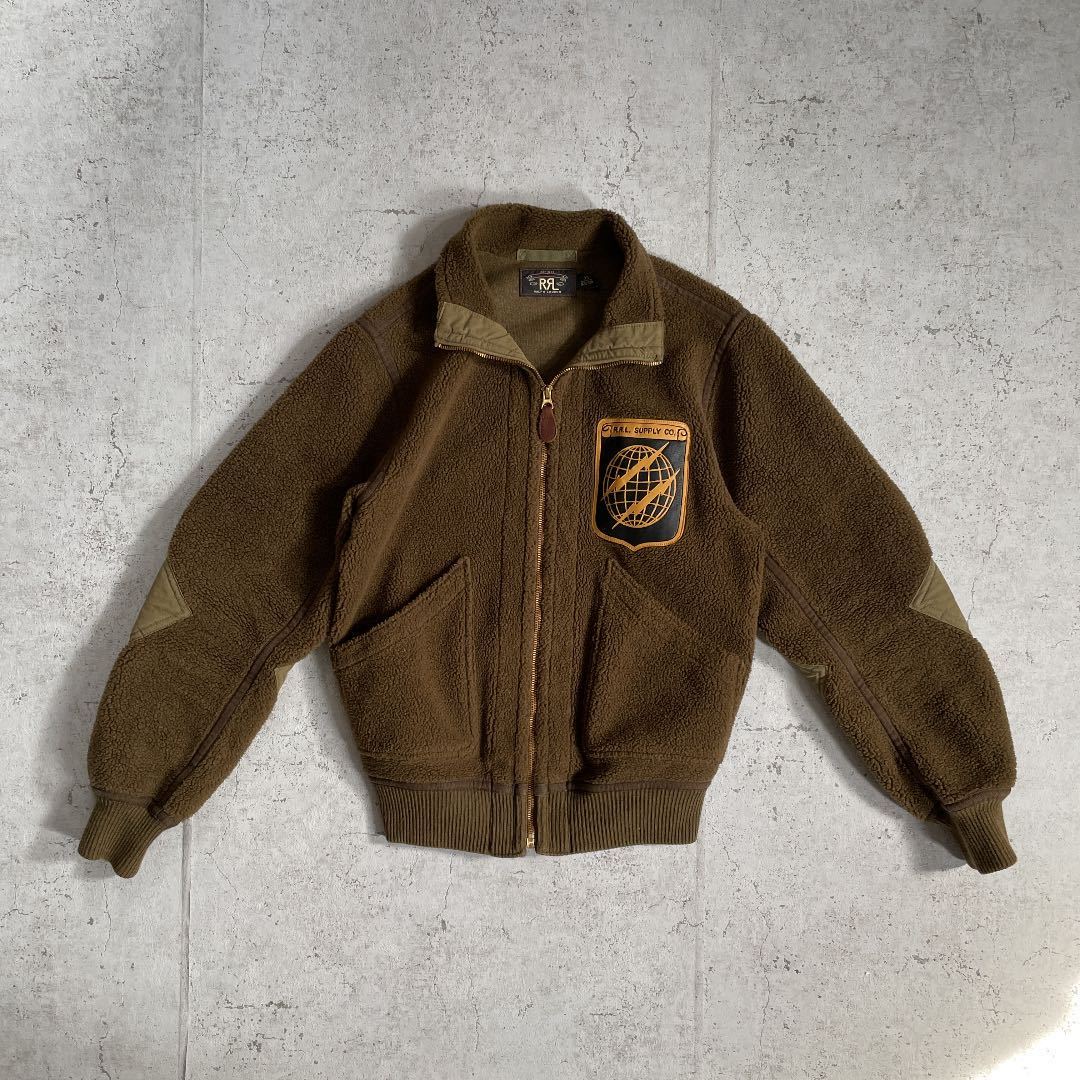 極美品 RRL ポロラルフローレン ボアフリースジャケット オリーブ XS 