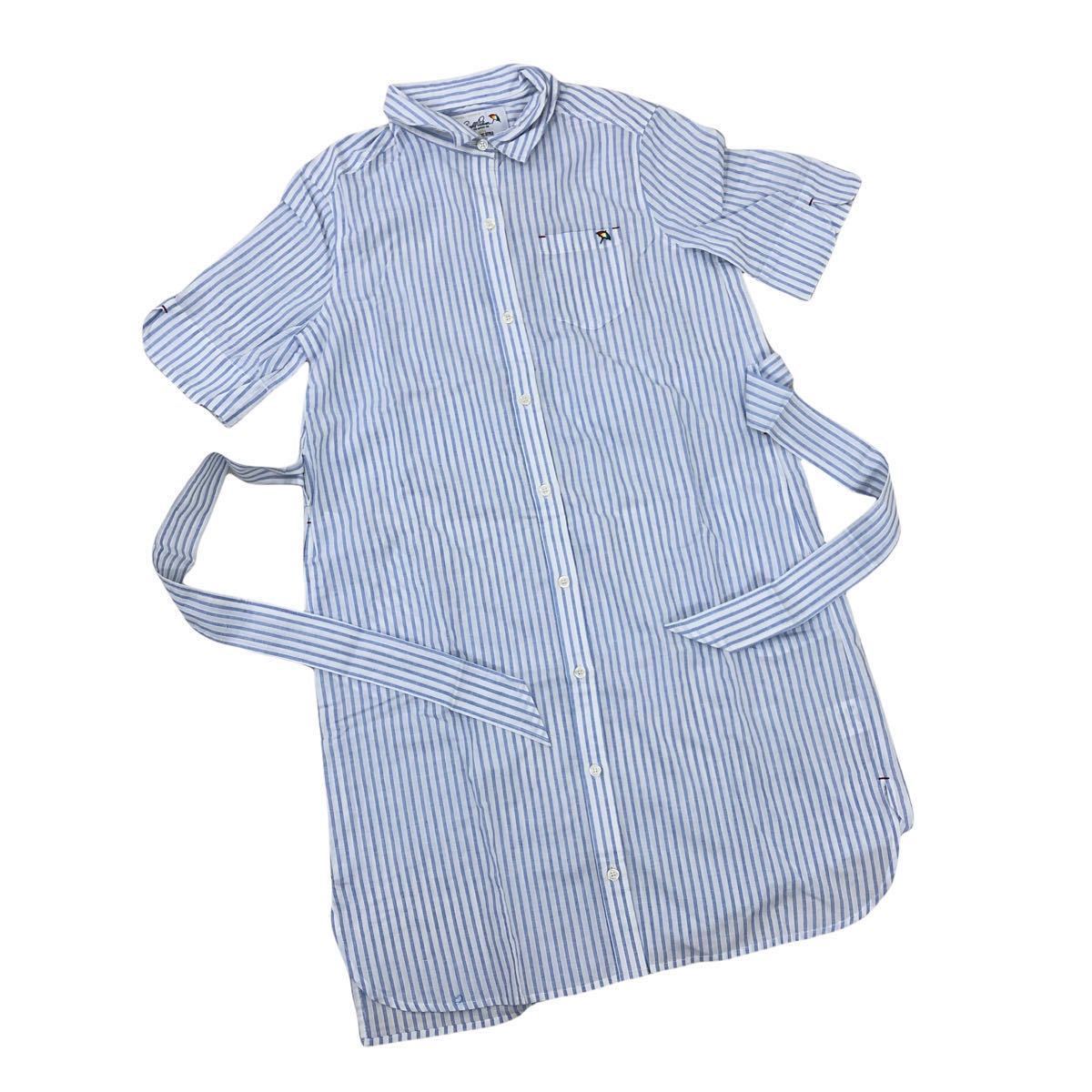 Nm015 品 Arnold Palmer Classic Style アーノルドパーマー ストライプ 柄 シャツワンピース ワンピ 半袖 麻混 綿 水色 2 自宅保管品 女性用 売買されたオークション情報 Yahooの商品情報をアーカイブ公開 オークファン Aucfan Com