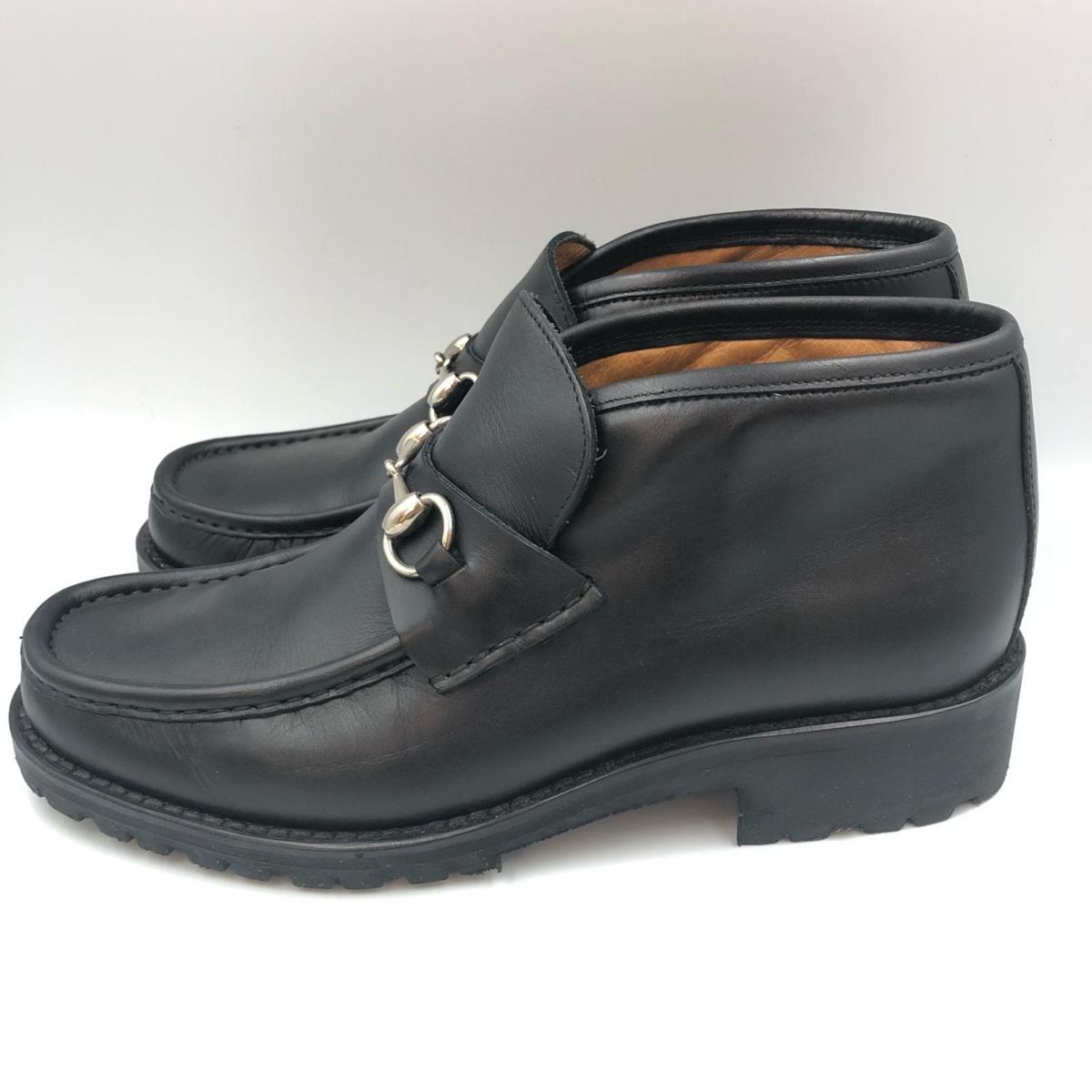 1円 GUCCI グッチ チャッカブーツ ホースビット レザー シルバー金具 