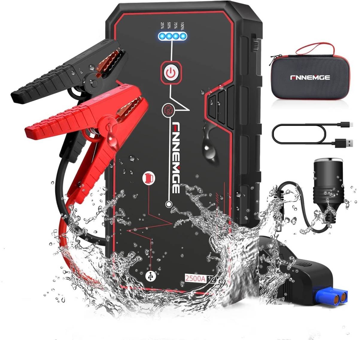 お得，豊富な FNNEMGE ジャンプスターター 電流2500A 大容量 23800mAh 12V すべてのガソリン車/8.0Lディーゼルエンジン車 搭載USB(その他)｜売買されたオークション情報、yahooの商品情報をアーカイブ公開 - オーク その他
