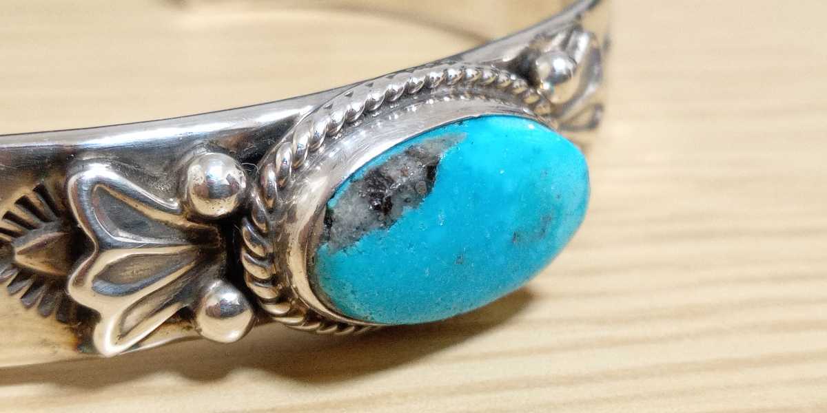 ナバホ族 バングル スターリング ターコイズ スタンプワーク 【公式通販】