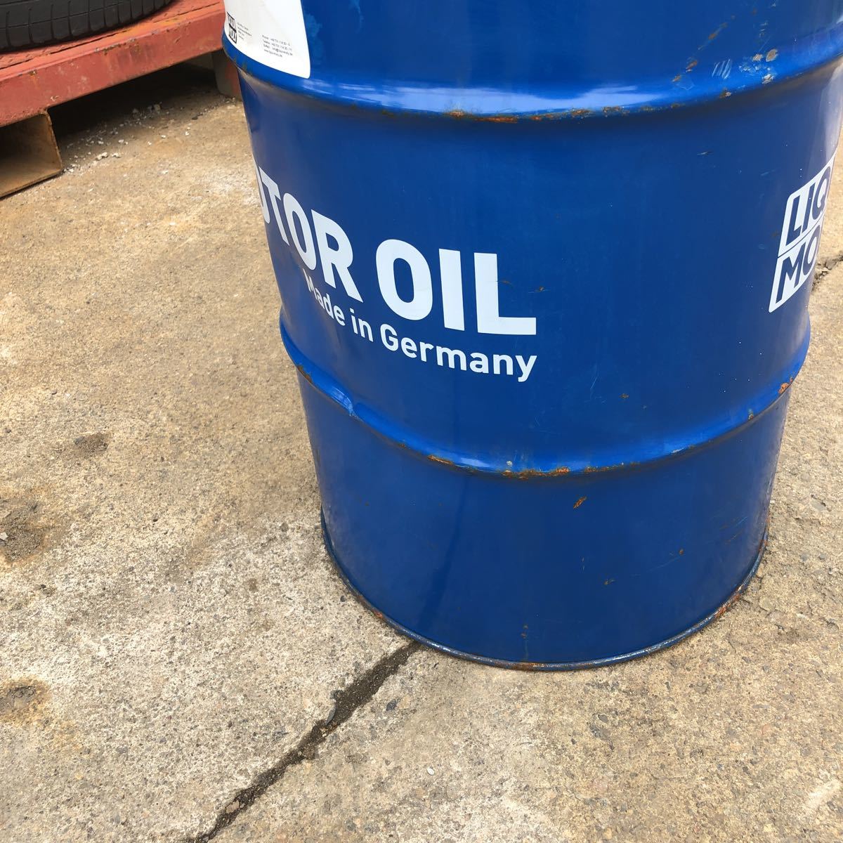 60L ドラム缶 エンジン オイル MOTOR OIL 空き缶 蓋付き DIY用 焼却炉