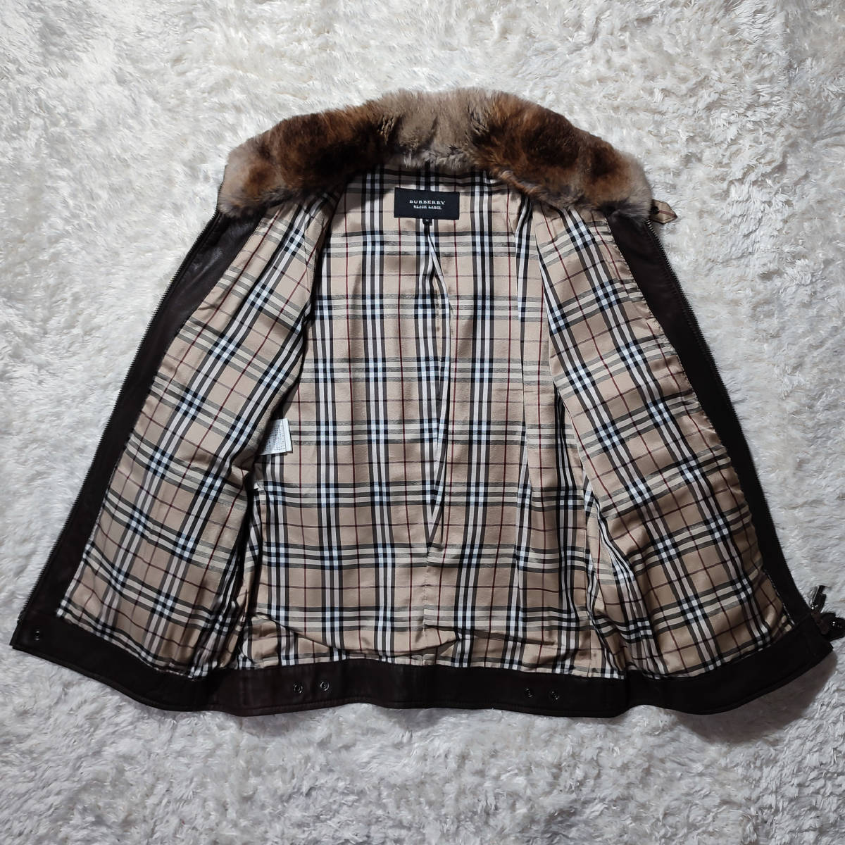 極美品 M】BURBERRY BLACK LABEL 高級ラムレザージャケット ノバ
