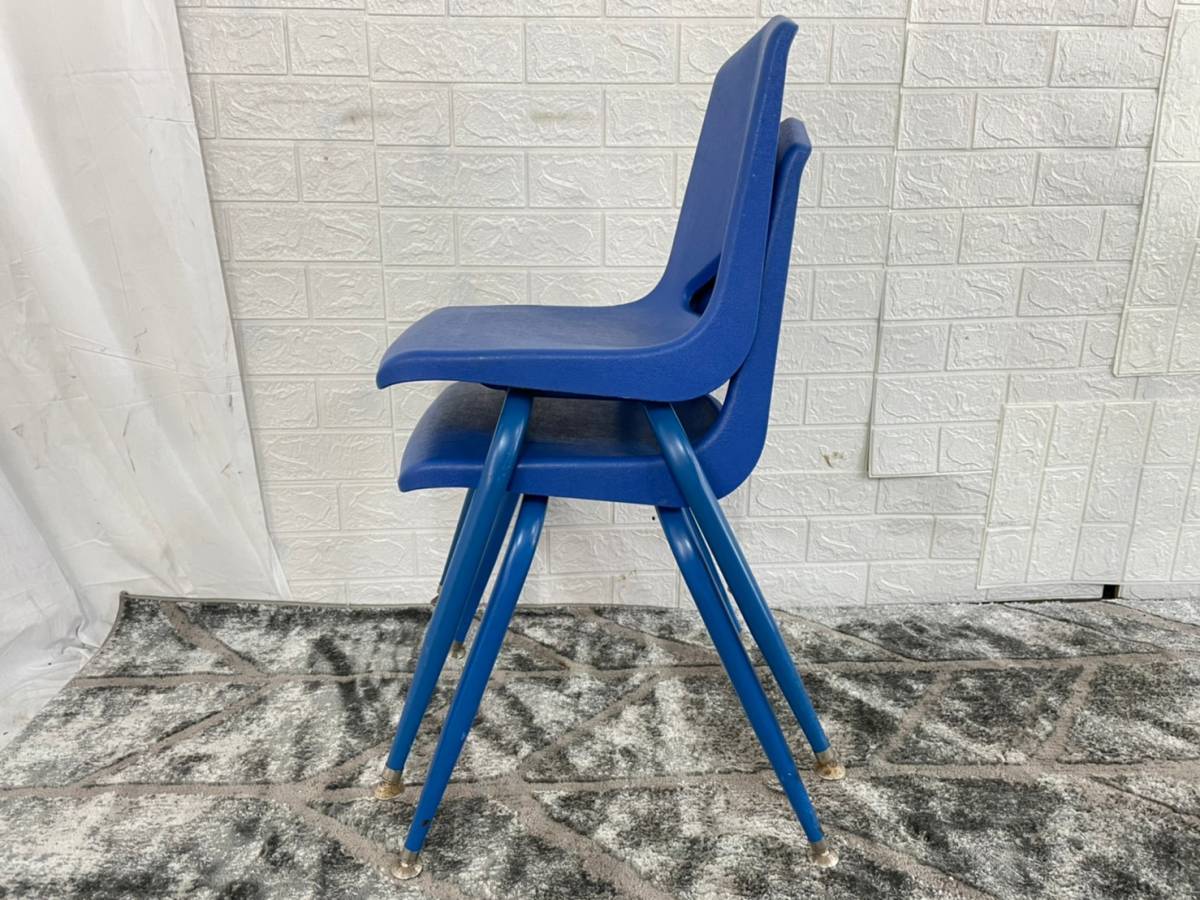 【HOT，新作登場】 アメリカ家具　スタッキングチェア 2脚セット アメリカンスクール スクールチェア 椅子 (180)☆IC23CK-U