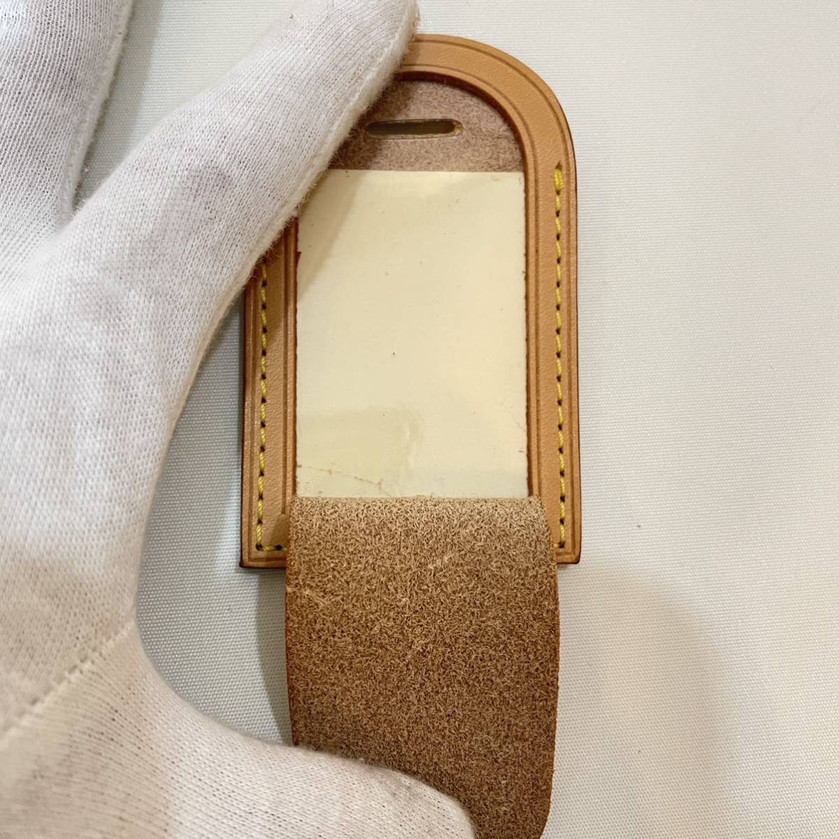 美品 LOUIS VUITTON ルイヴィトン ネームタグ ネームプレート レザー 