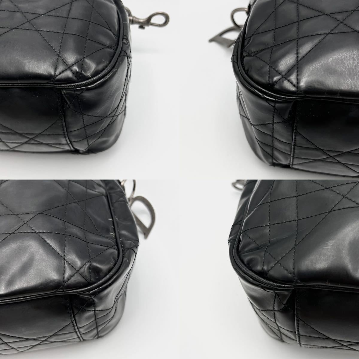 1円 良品 Christian Dior クリスチャンディオール カナージュ レザー 