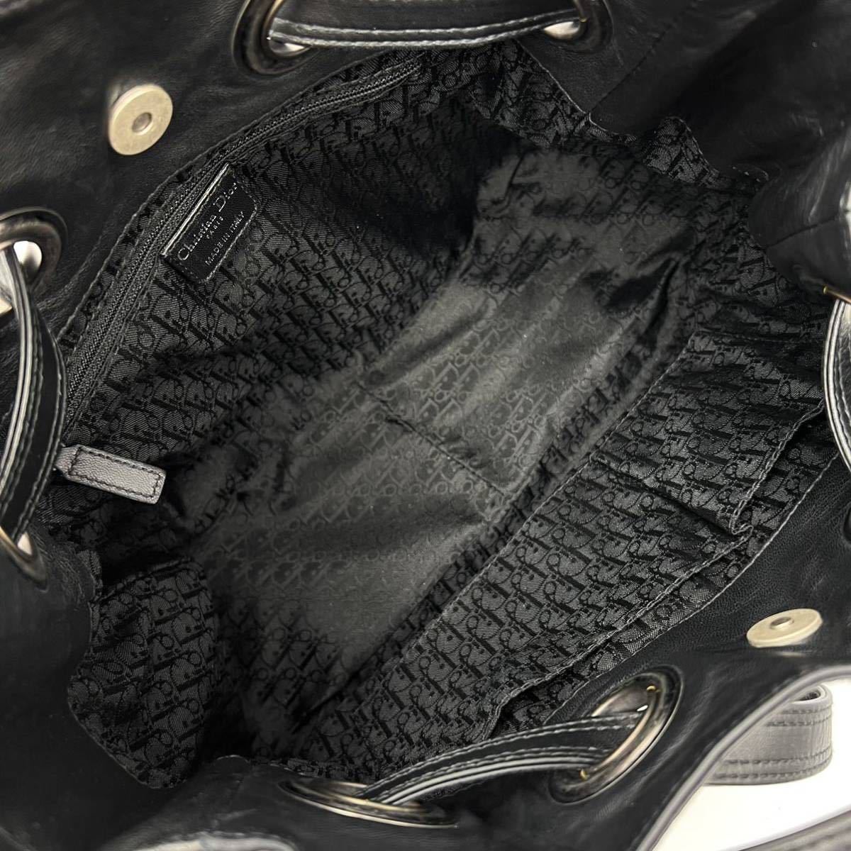 1円 良品 Christian Dior クリスチャンディオール カナージュ レザー 