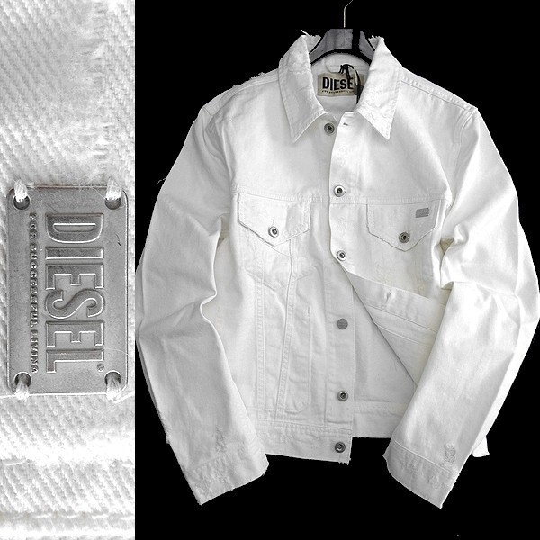 正規品，低価 DIESEL ディーゼル 春夏 定4.2万 D-BRAY デストロイド加工 ホワイトデニム Gジャン デニムジャケット 00SU1D 100 L 096 are2572e(ジャンパー、ブルゾン)｜売買されたオークション情報、yahooの商品情報を 男性用