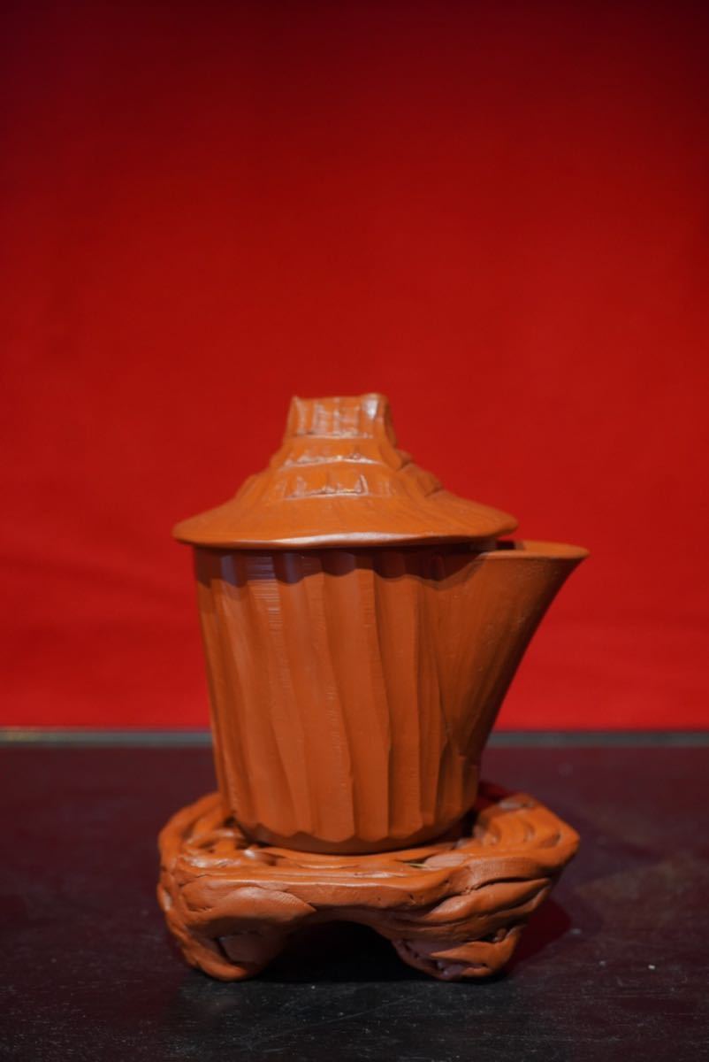 常滑焼 三代不織庵 井上素三作 朱泥 ぐい呑5点