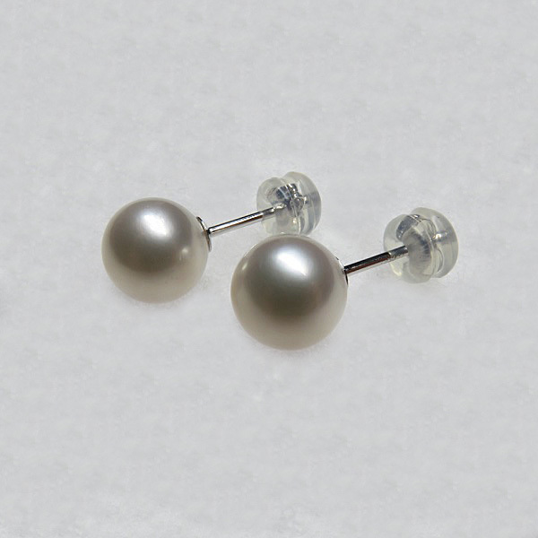 atlantis】☆アコヤ真珠 8.1㎜ シルキーホワイト K14WG ピアス K14WG