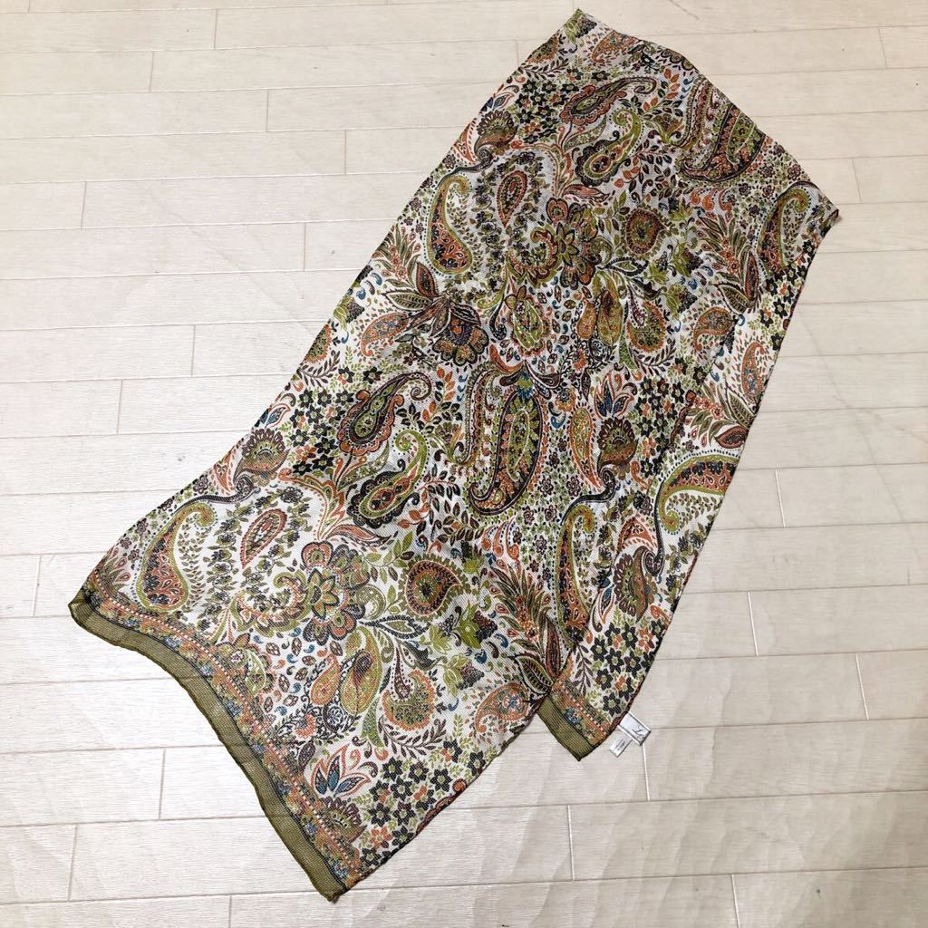 驚きの破格値，セール 2568A ① Leilian レリアン ペイズリー マフラー ロングマフラー シルク 100% レディース ホワイト カーキ(その他)｜売買されたオークション情報、yahooの商品情報をアーカイブ公開 - オークファン その他