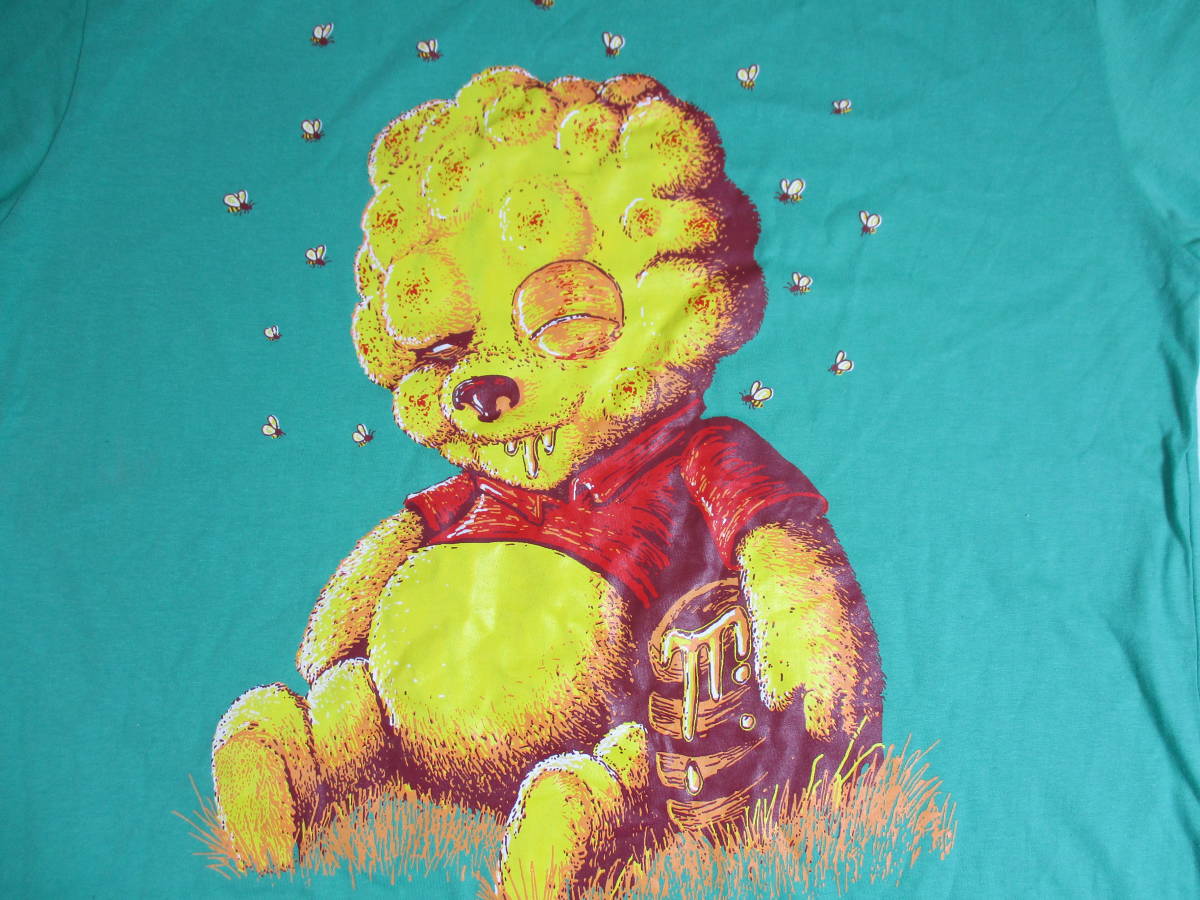 おもしろｔシャツ 水色 グリーン Lサイズ 蜂に刺されても満足な小熊 プーさんパロディ ユニーク 面白 メンズ ブランド かわいい イラスト キャラクター 売買されたオークション情報 Yahooの商品情報をアーカイブ公開 オークファン Aucfan Com