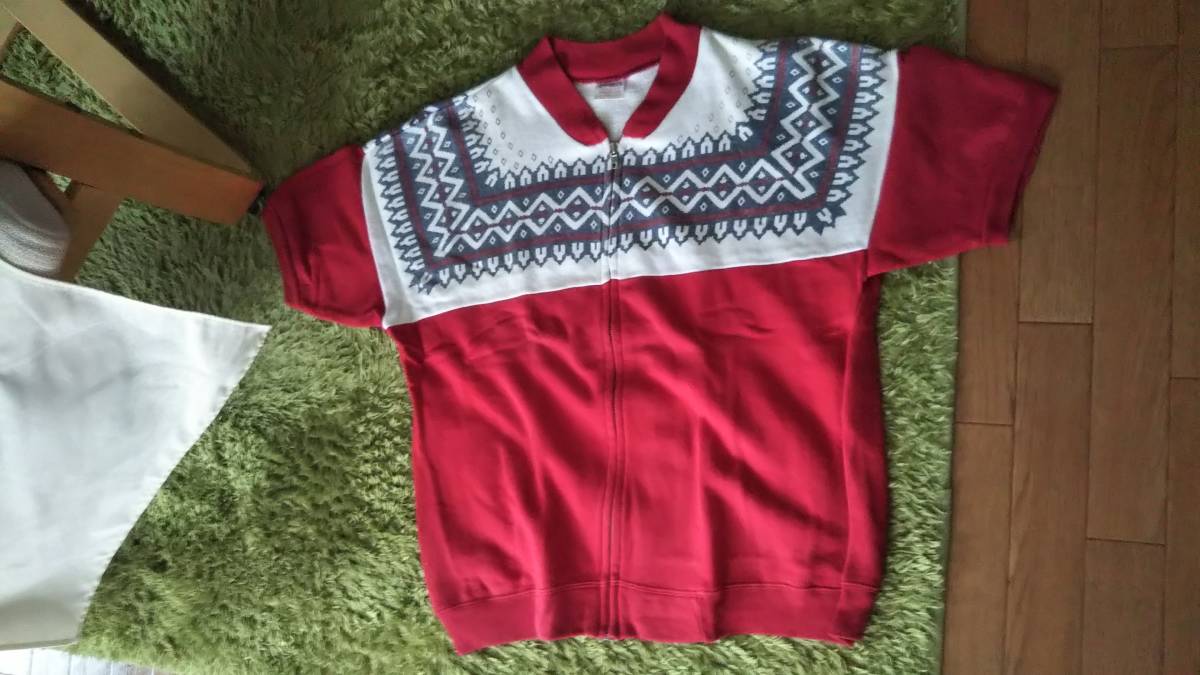 雪柄スウェット Silver Stone 60～70s Snow Pattern Harf Zip Sweat 60