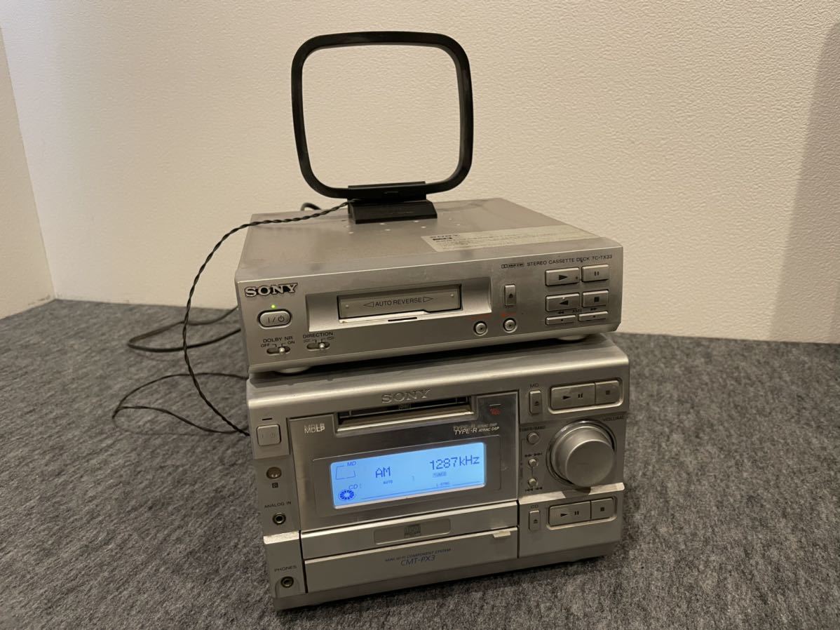 中古】コンポ SONY カセットデッキ TC-TX33 CD/MDデッキ HCD-MD595 