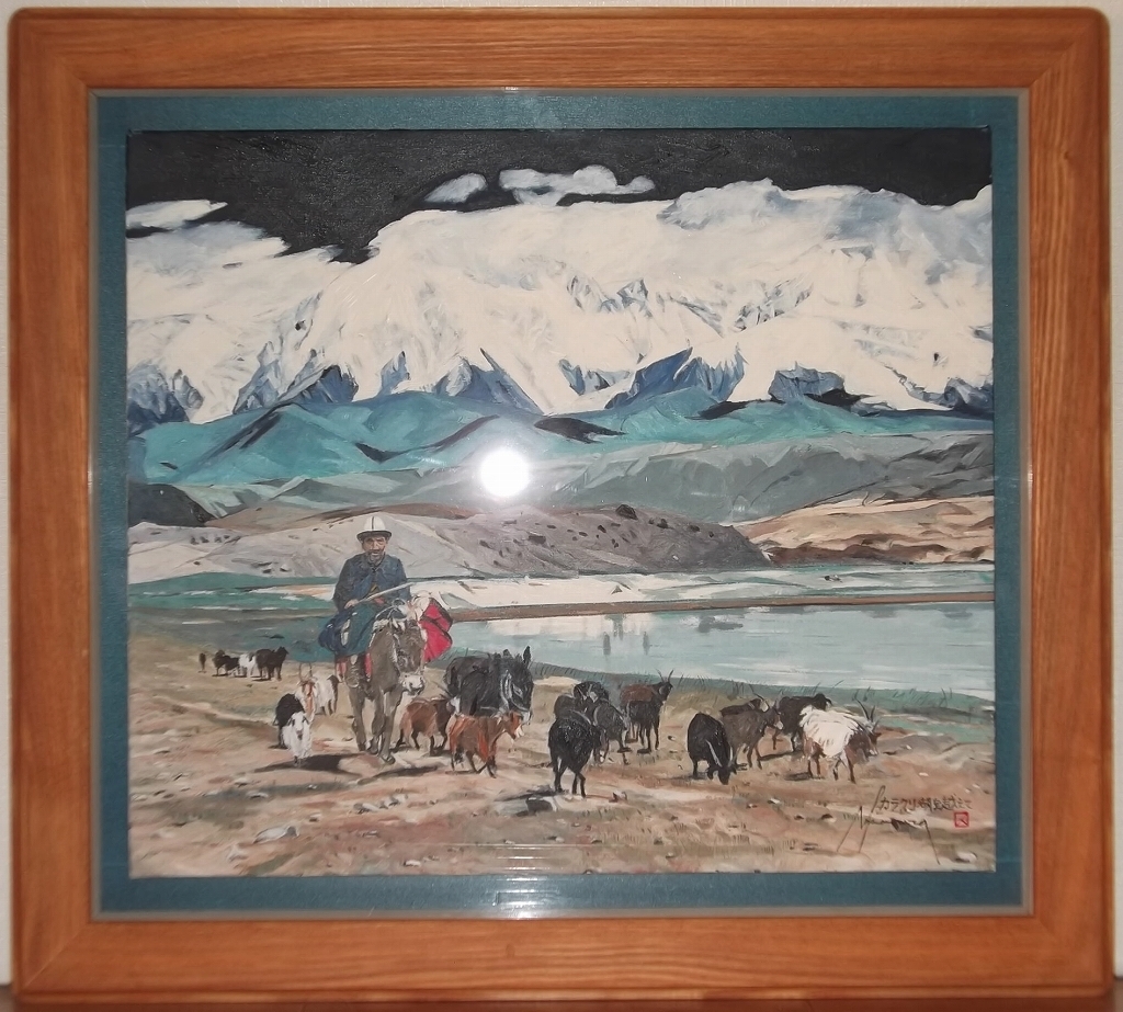 真作】☆絵画☆中村勝人 油彩10号 カラクリ湖を越えて