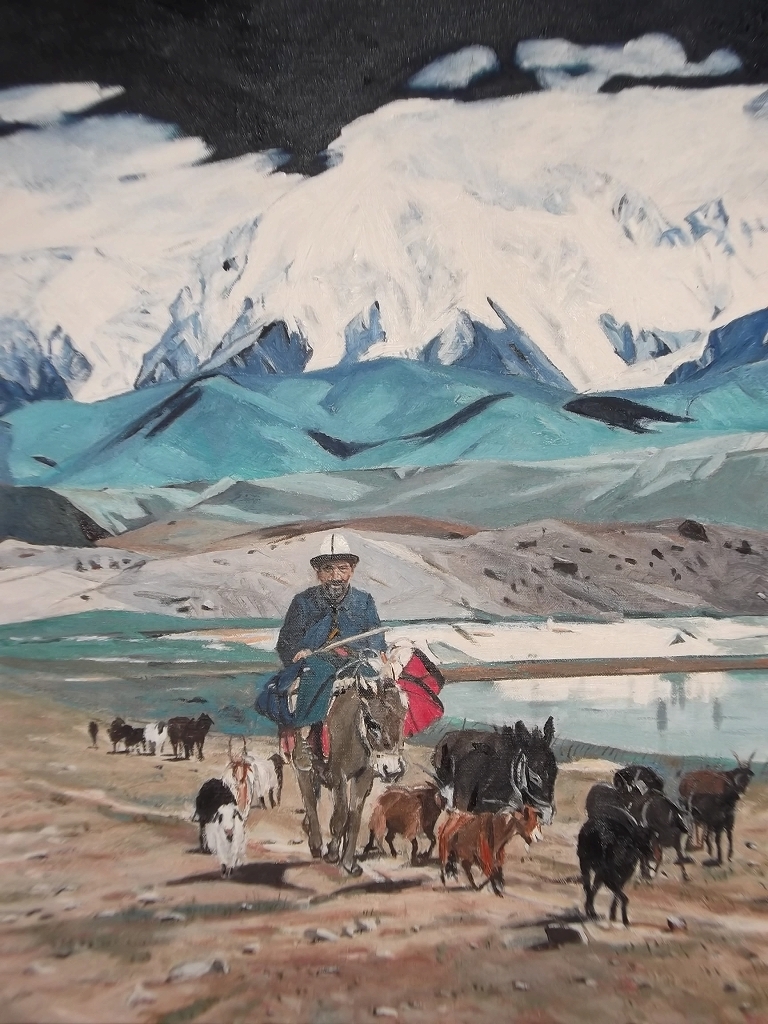 真作】☆絵画☆中村勝人 油彩10号 カラクリ湖を越えて