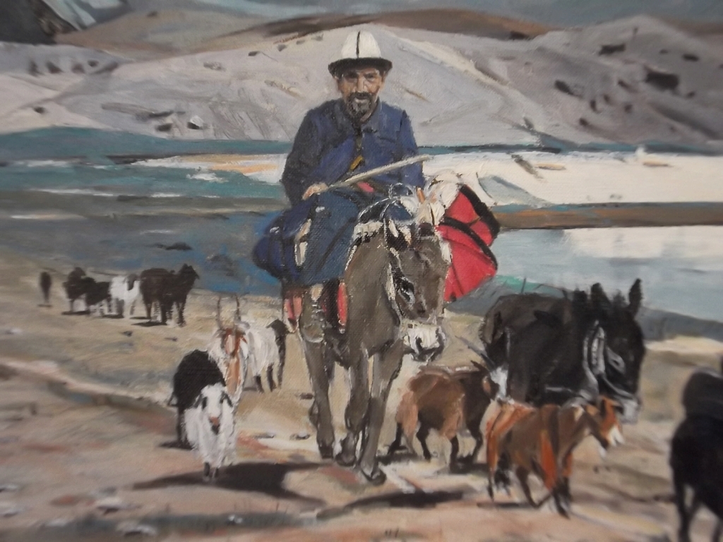 真作】☆絵画☆中村勝人 油彩10号 カラクリ湖を越えて