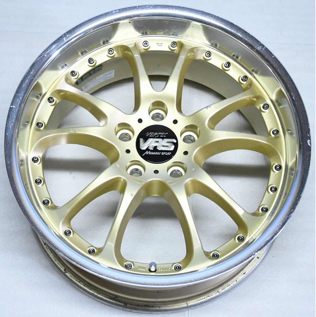 希少 深リム マナレイ VERTEC VR5 ゴールド 18インチ 8.5JJ/9.5JJ 5H  