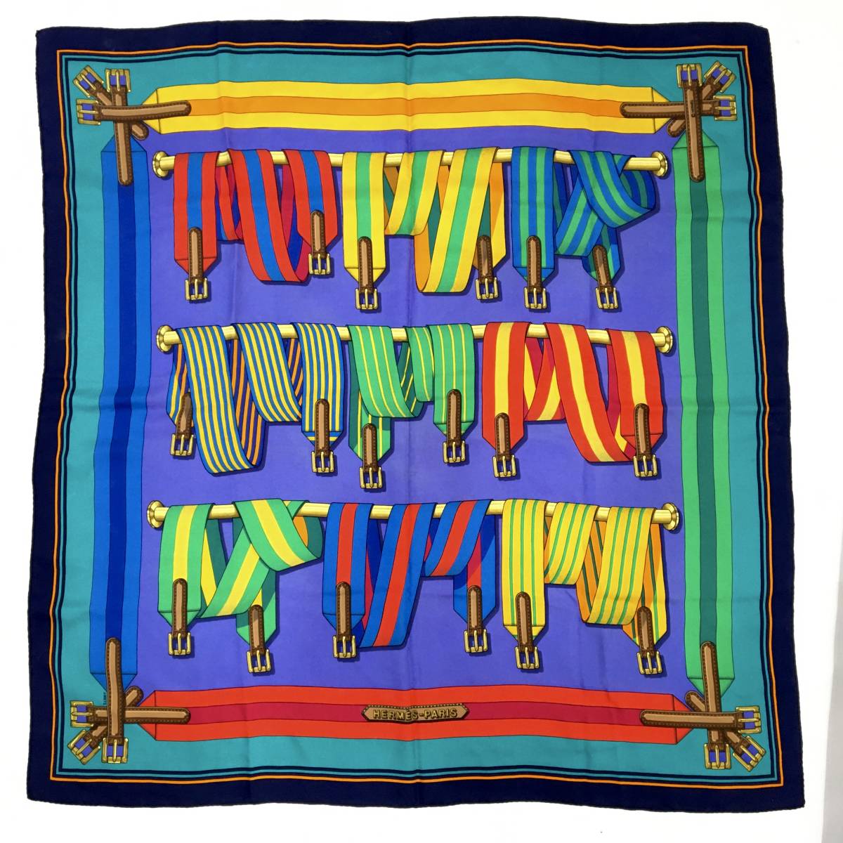 1円～ HERMES エルメス カレ90 J.METZ Les Sangles/サスペンダーベルト