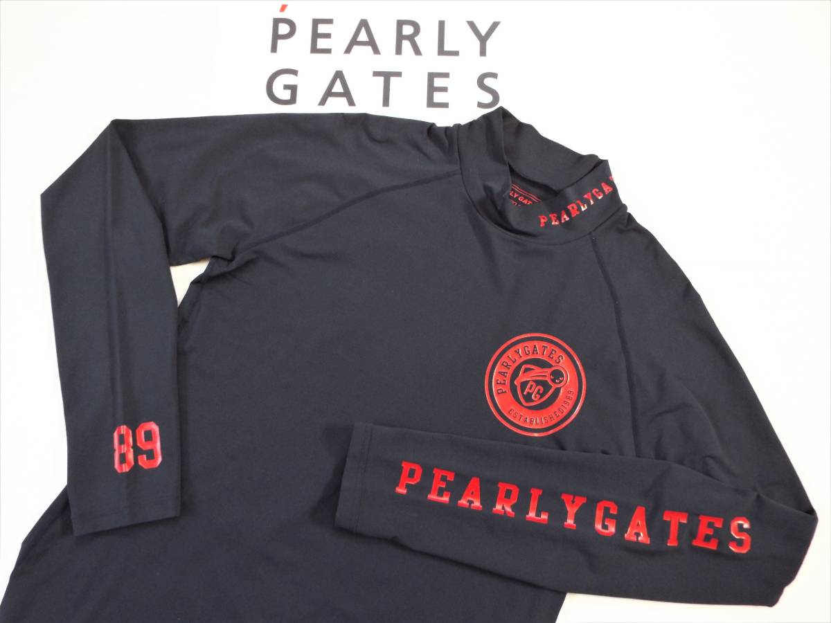 ☆美品☆PEARLY GATES パーリーゲイツ / PG89 ロゴプリント モック 