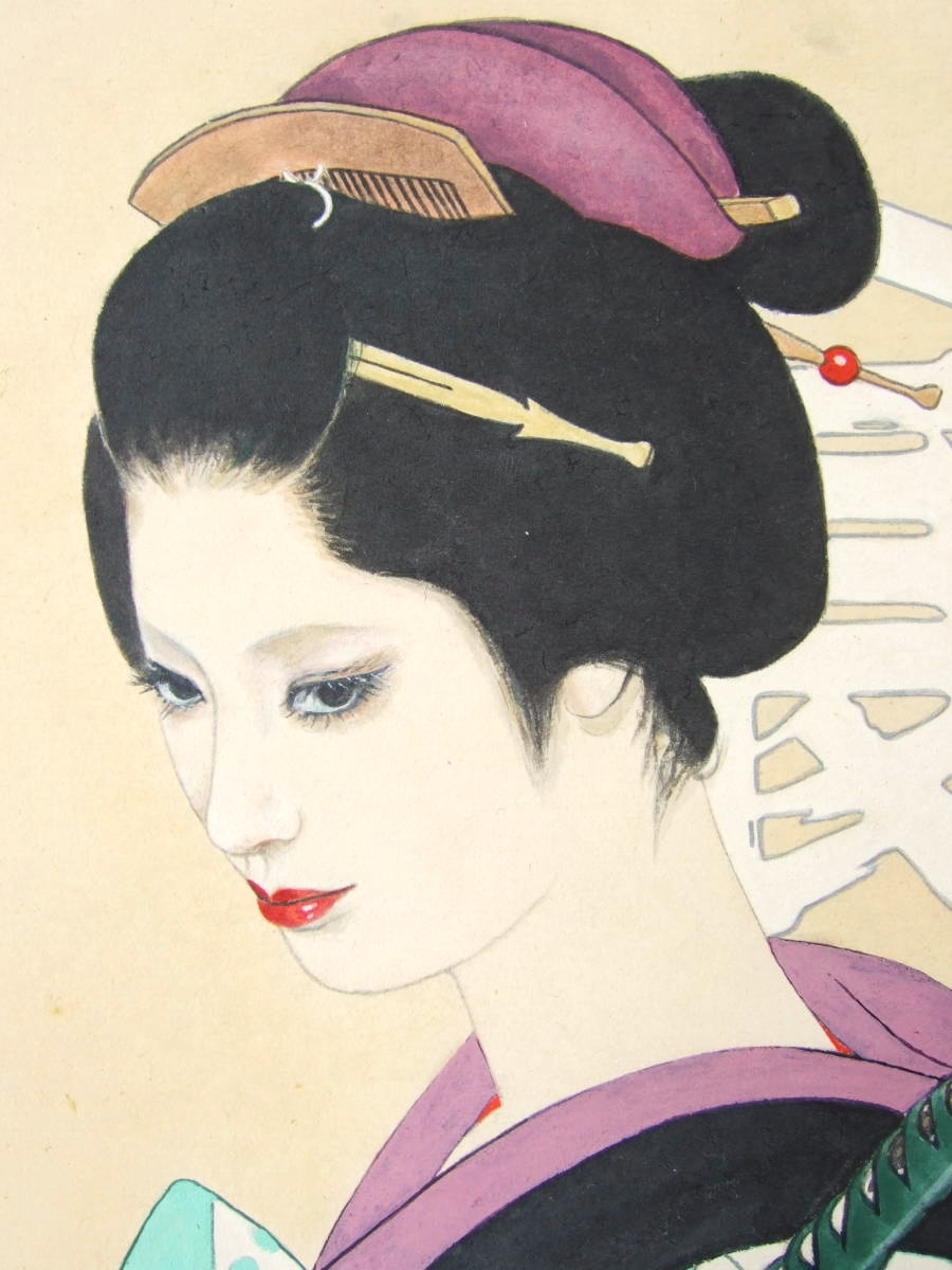 真作】志村立美「美人画」6号大☆艶麗・凛とした正統派美人画名手の