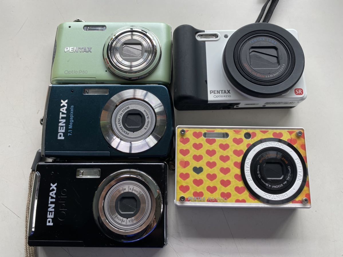 A230)PENTAX デジタルカメラ optio P80 M30 V10 RS1000 RZ10 動作品5台