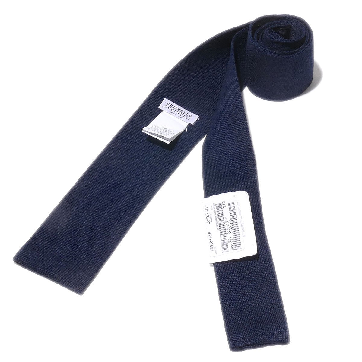 ブルネロクチネリ ネクタイ ニット ニットタイ コットン ネイビー イタリア製 新品【送料無料】BRUNELLO CUCINELLI コットンニットタイ ネクタイ