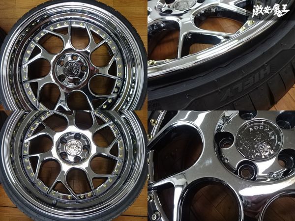 aodhan DS01 ホイール 18インチ 9.5j +35 5穴 pcd100 4本タイヤセット