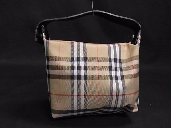 大人気，送料無料 1円 BURBERRY バーバリー ノバチェック ナイロン&times;レザー シルバー金具 ミニバッグ ハンドバッグ レディース ベージュ系 Z7362sM(ハンドバッグ)｜売買されたオークション情報、yahooの商品情報 かばん、バッグ