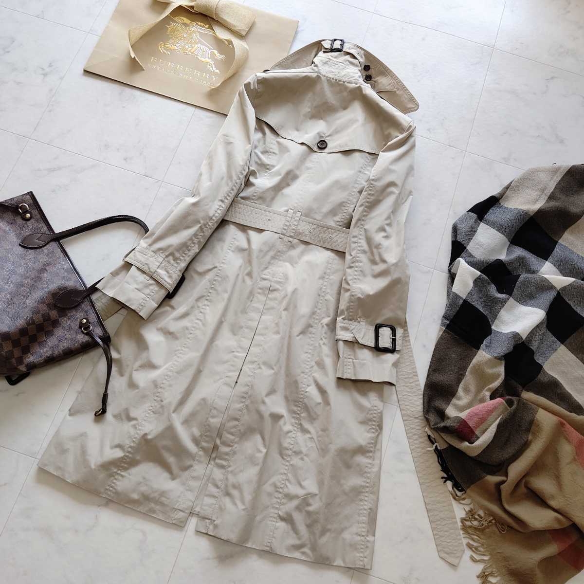 美品 BURBERRY バーバリーロンドン トレンチコート スプリングコート 