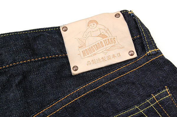 美品 桃太郎ジーンズ MOMOTARO JEANS「G015-MZ・銅丹」出陣ペイント 革