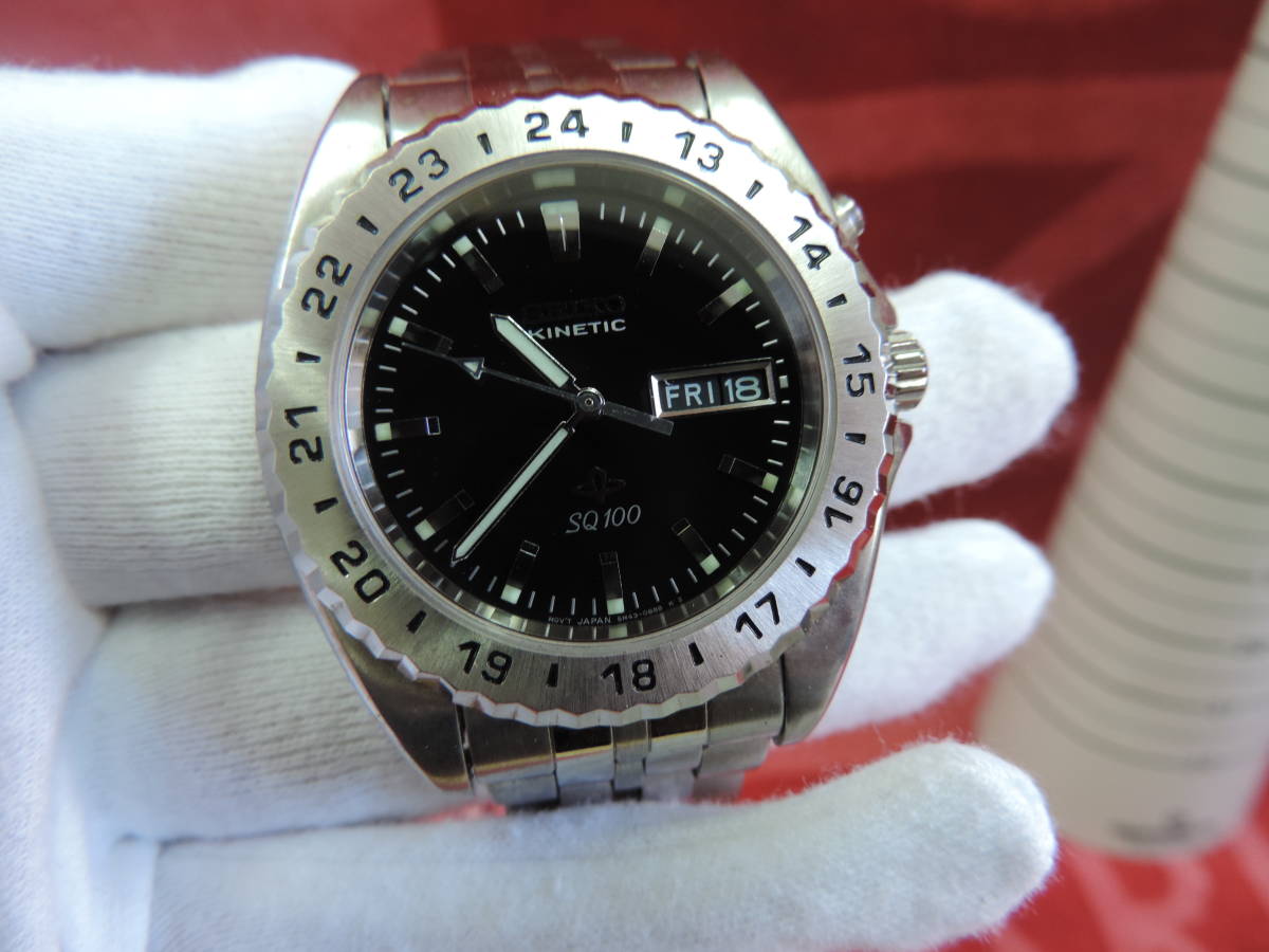 KINETIC SEIKO SQ100 Yahoo!オークション - 良品 裏スケルトン Vintage 
